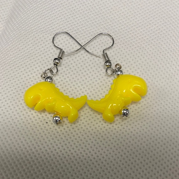 Handmade Jewelry - Yellow Dinosaur Earrings